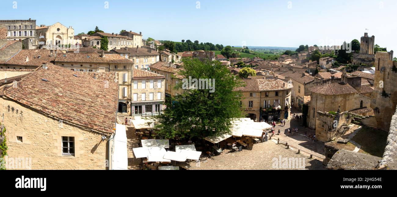 Rooftops and view of Saint Emilion france Stock Photo
