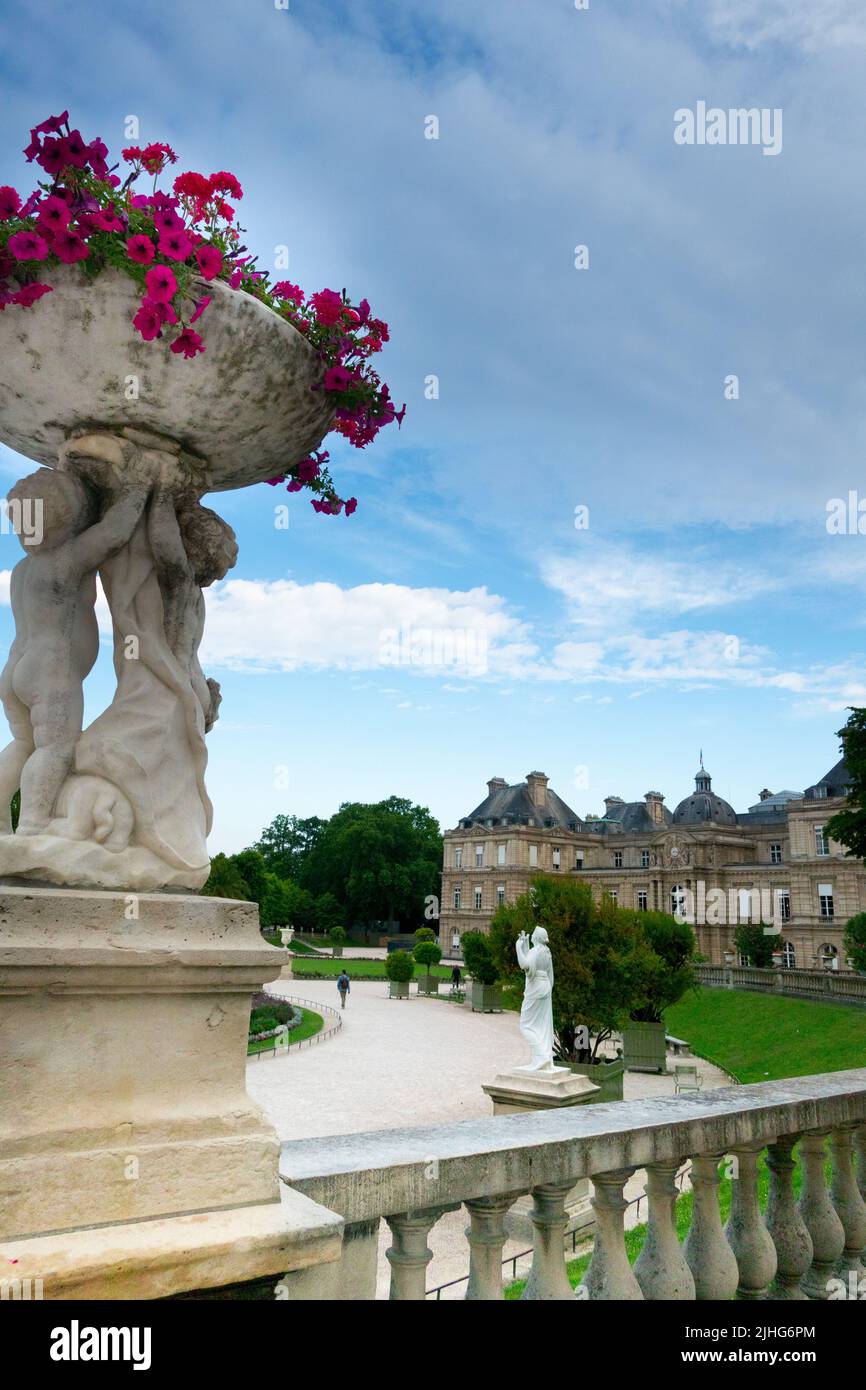 Luxembourg Palace in Jardin du Luxembourg Luxembourg Gardens Paris France Stock Photo
