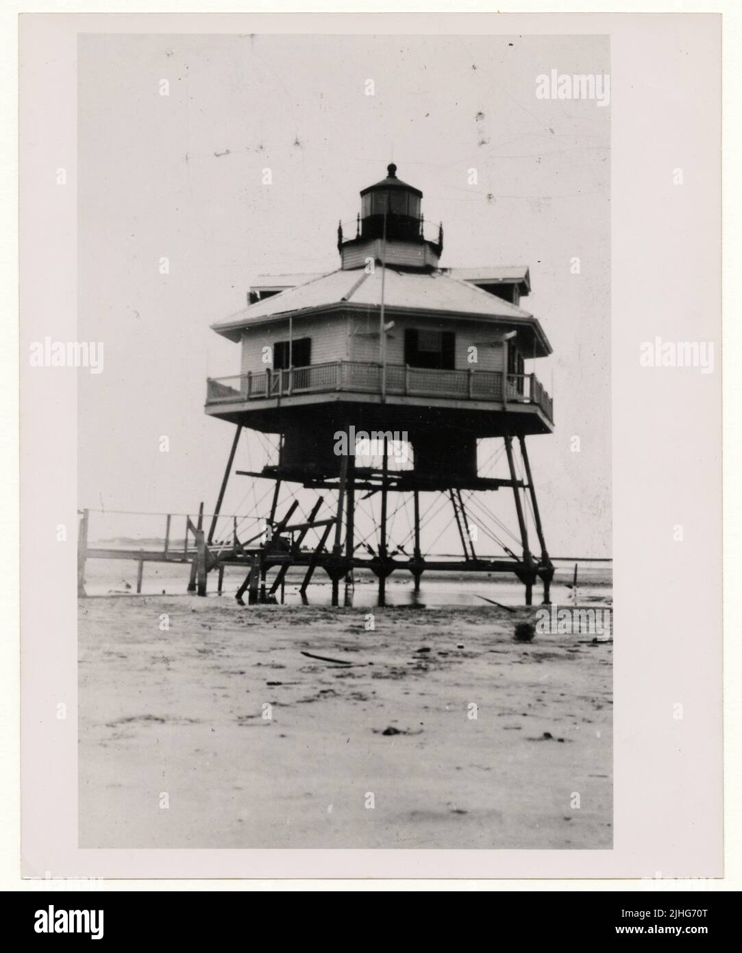 Texas Galveston. Galveston Harbor Fog Signal Station, Texas Stock