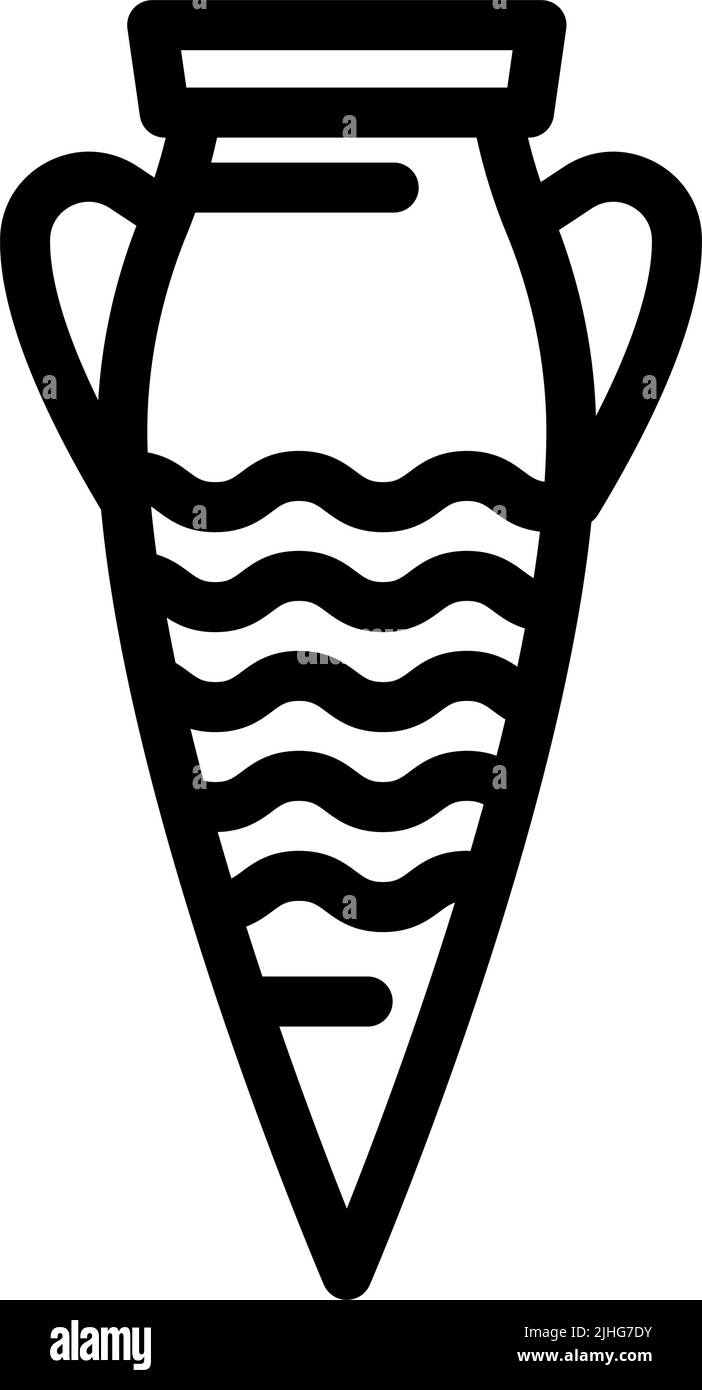 earthenware amphora line icon vector illustration Stock Vector Image ...