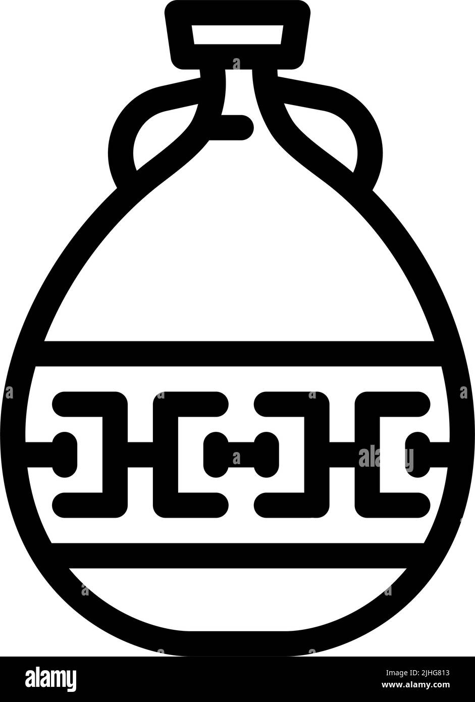 greece traditional amphora line icon vector illustration Stock Vector ...