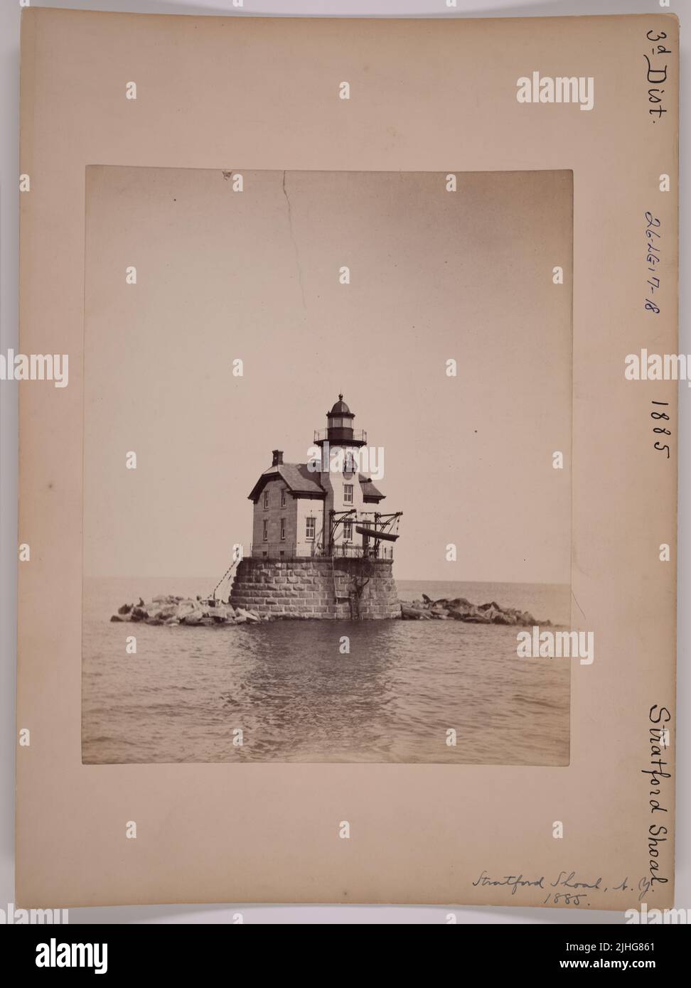 NY Stratford Shoal. Stratford Shoal Light Station, New York Stock
