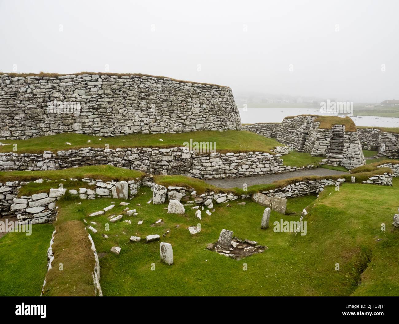 Clickimin Broch an Iron age fortified building in Lerwick, Shetland mainland, Scotland, UK. Stock Photo