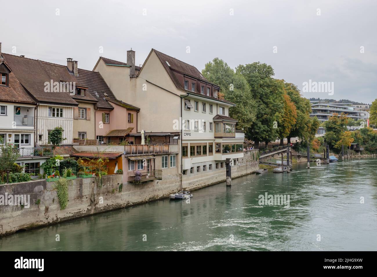 Historic river front old town of Rheinfelden on the Upper Rhine Stock Photo Alamy