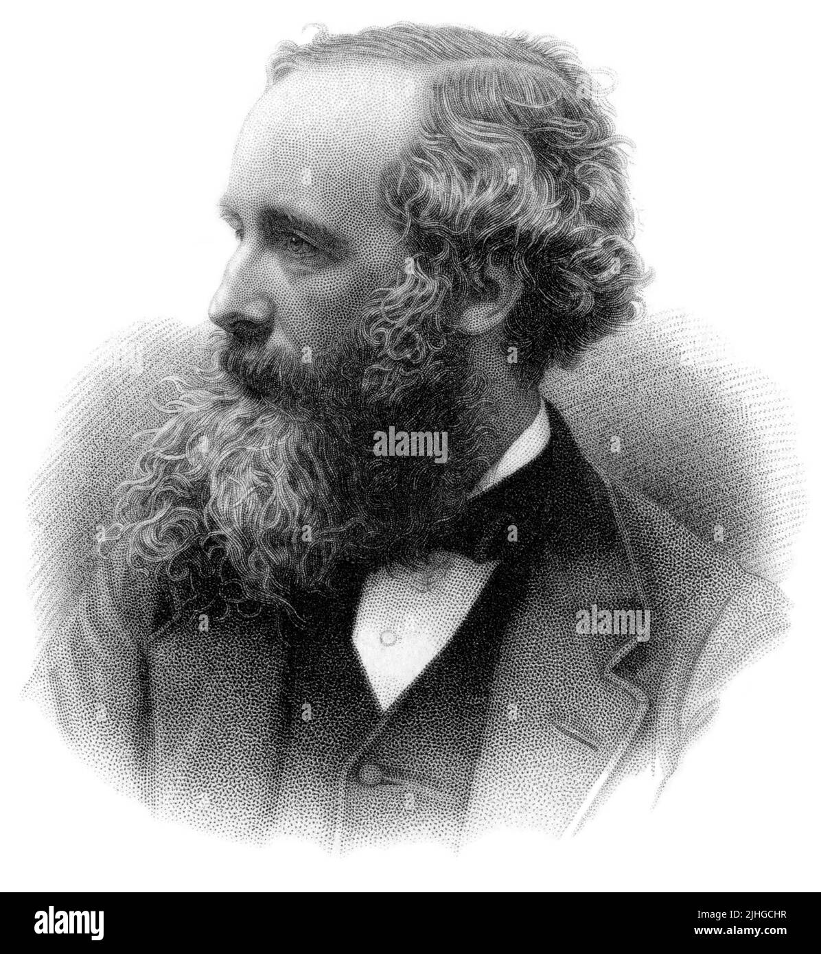 James Clerk Maxwell FRSE FRS (1831–1879) was a Scottish mathematician and theoretical physicist responsible for the classical theory of electromagnetic radiation, which was the first theory to describe electricity, magnetism and light as different manifestations of the same phenomenon. Maxwell is regarded by some as the Father of Modern Physics. Stock Photo