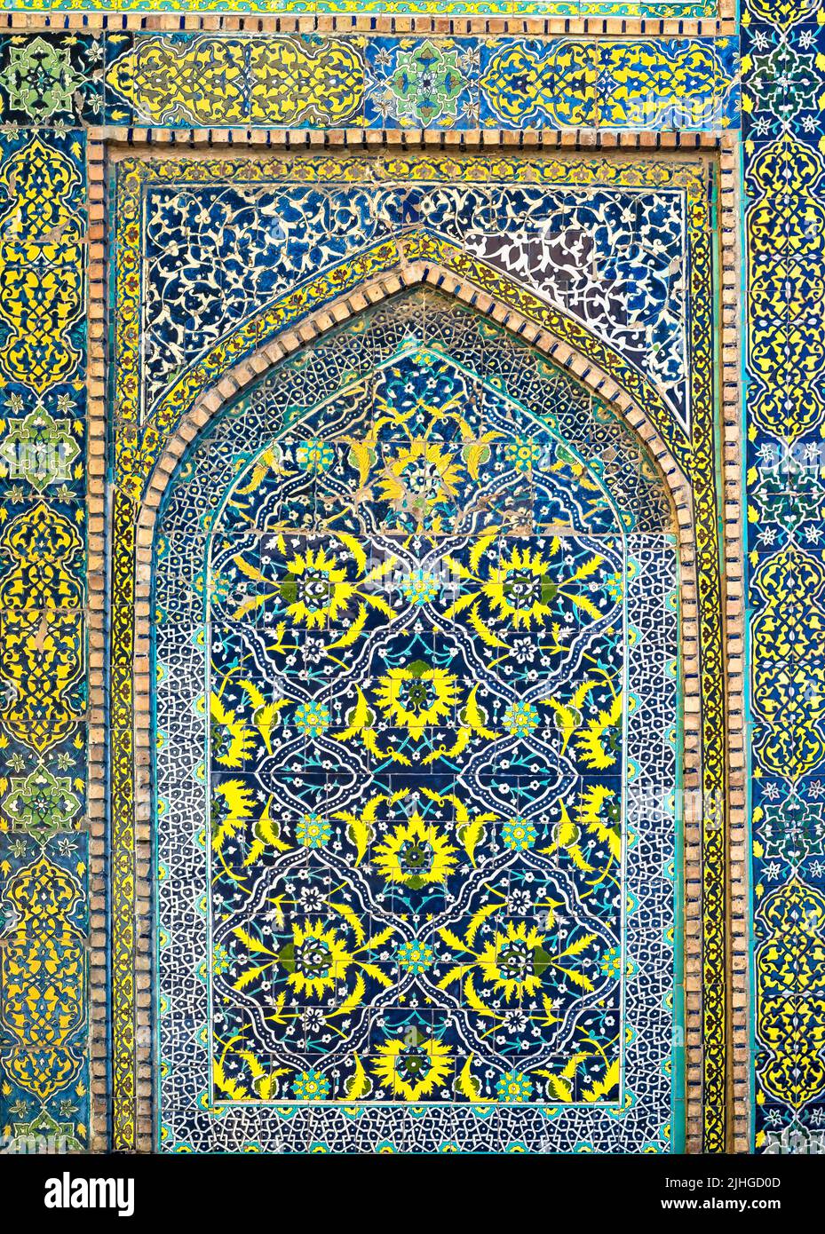 Tiled background, oriental ornaments from Uzbekistan Stock Photo