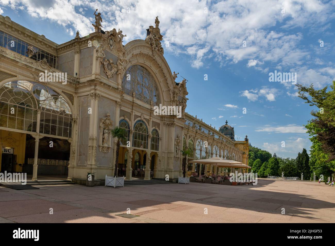 Main colonnade in Czech spa town Marianske Lazne (Marienbad) - Czech Republic, Europe - Stock Image