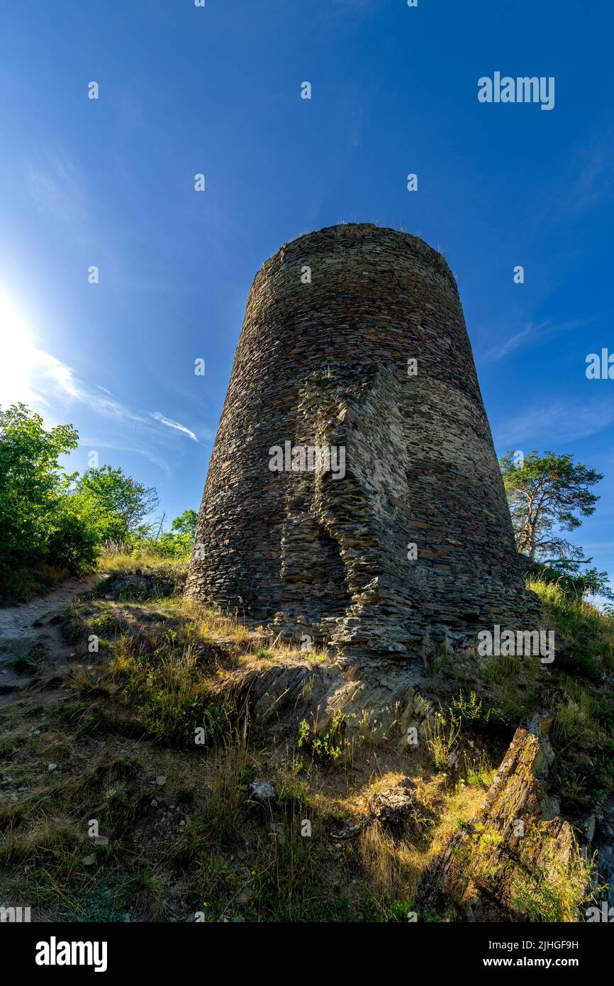 Ruins of Sychrov Castle - historical city Rabstejn nad Strelou - Czech Republic, Europe - Stock Image