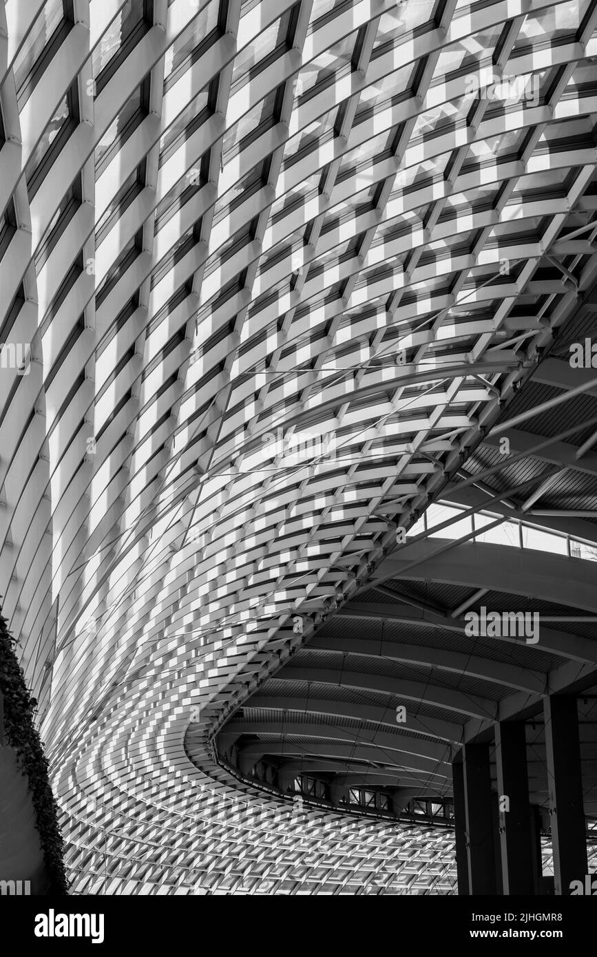 Roof structure of the Marina Bay Sands Shopping Centre in Singapore Stock Photo