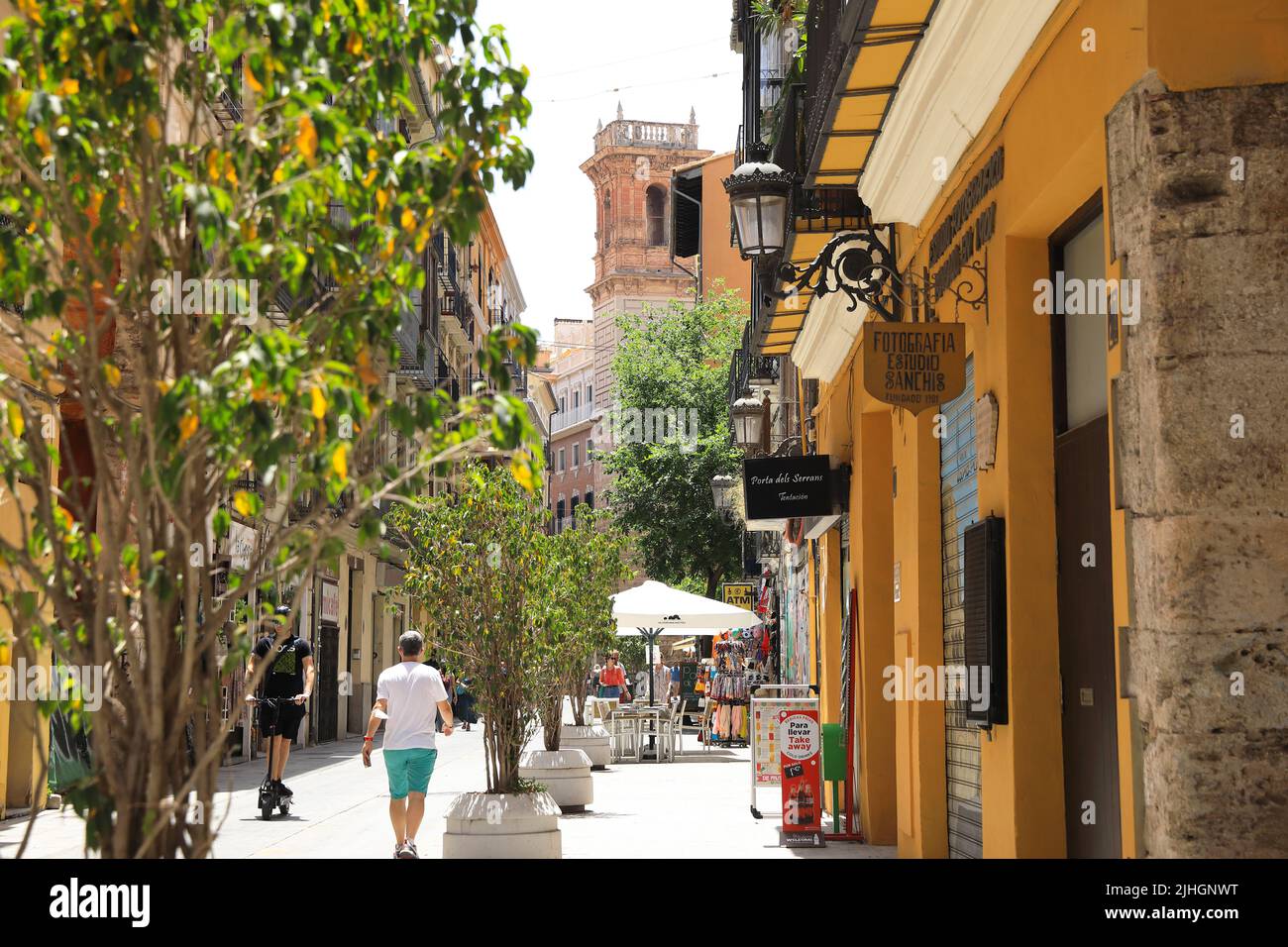 The medieval quarter of the Barrio of El Carmen, in Valencia's historical old town, in Spain, Europe Stock Photo