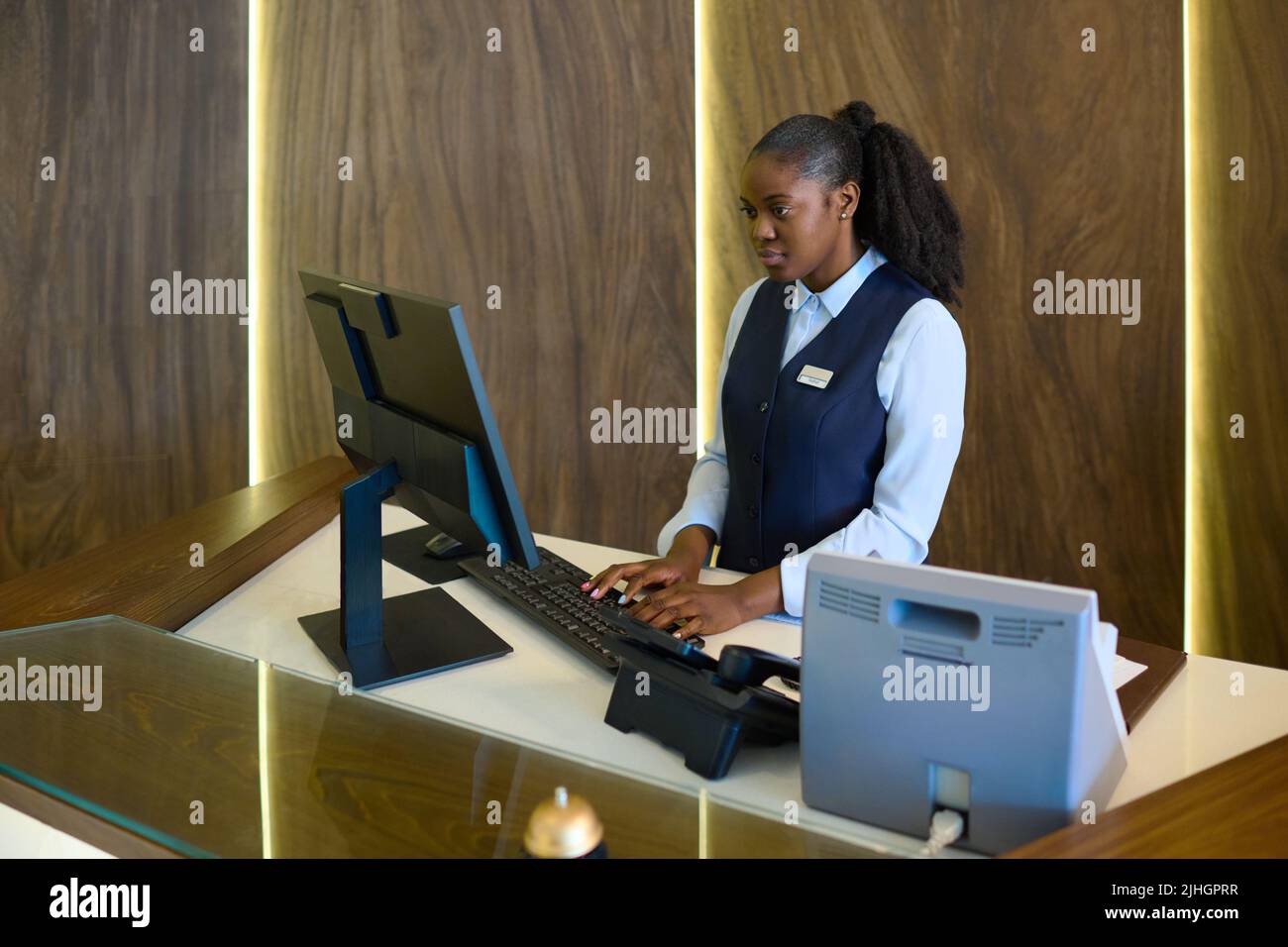 Hotel Reception Desk Computer
