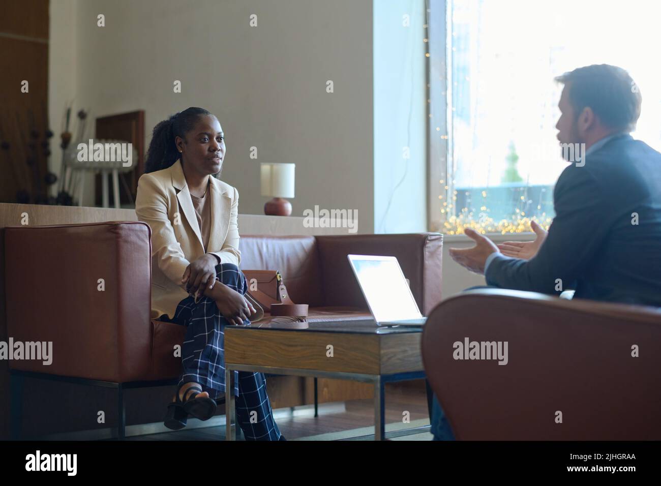 African american hotel manager explaining hi-res stock photography and ...