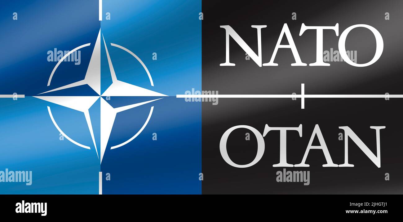 NATO and OTAN logo Stock Photo