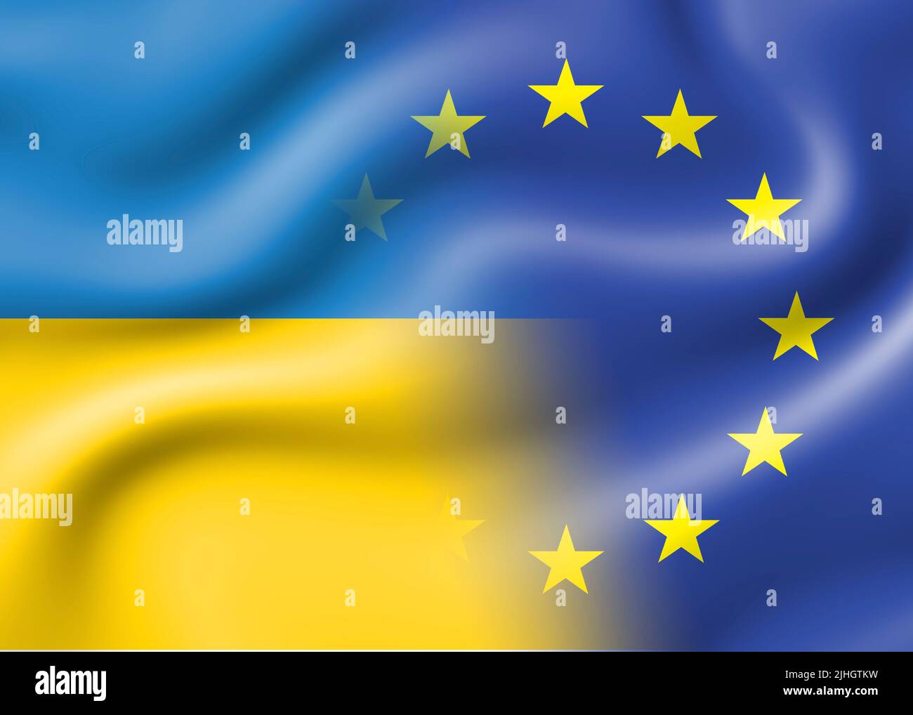 Ukraine in EU Stock Photo