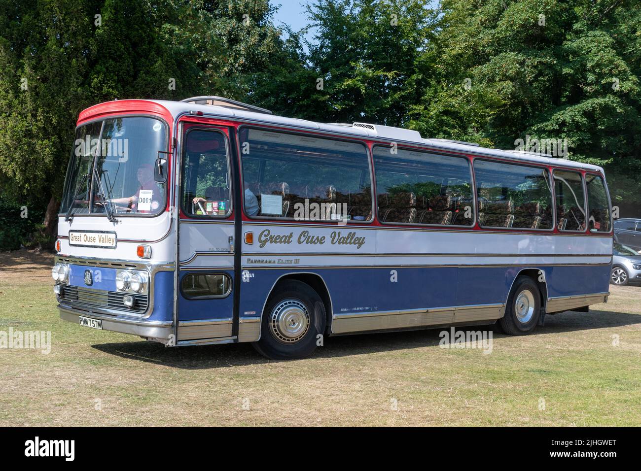 Great Ouse Valley coach at a transport show in Hampshire, England, UK Stock Photo