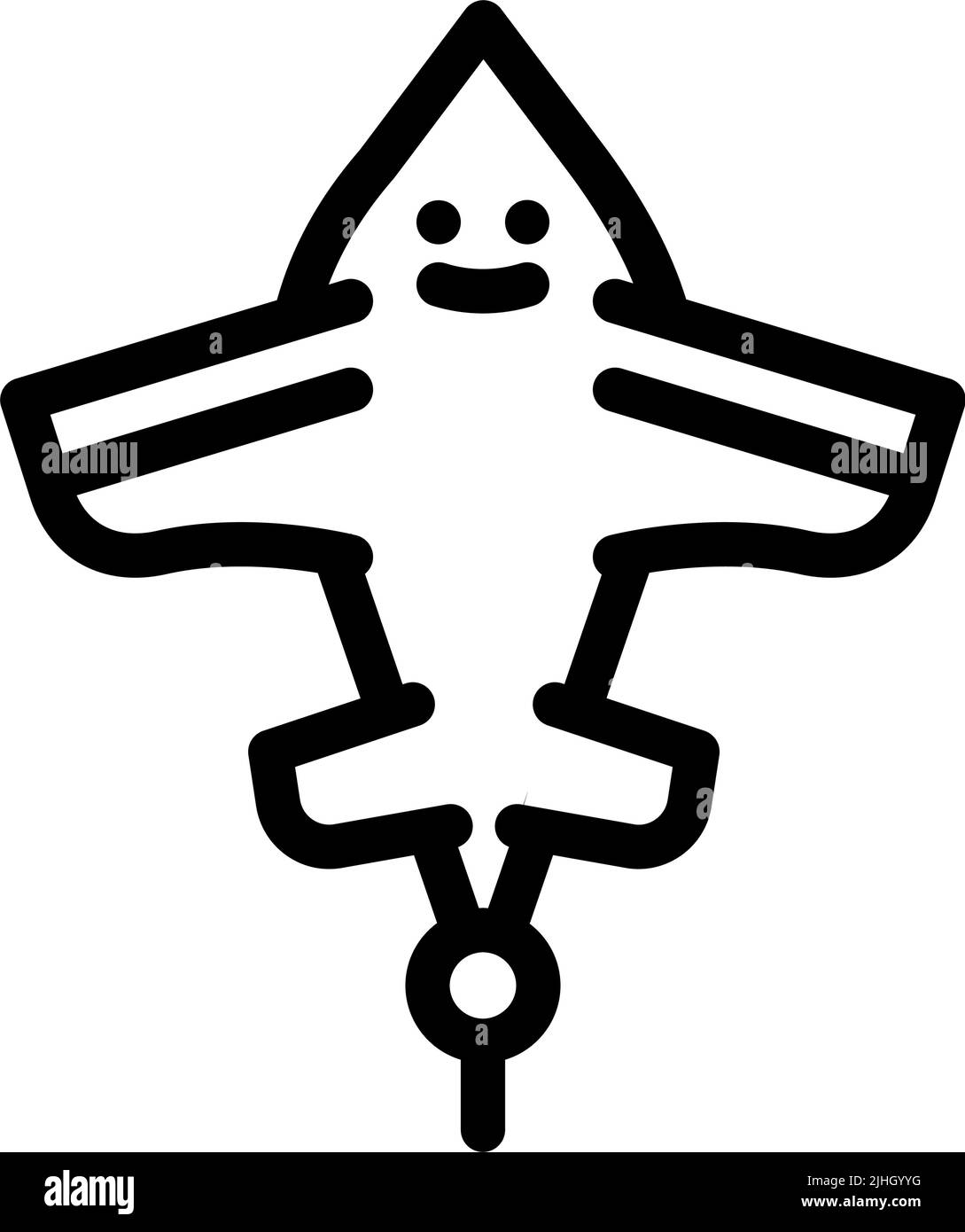 airplane shape kite line icon vector illustration Stock Vector Image ...