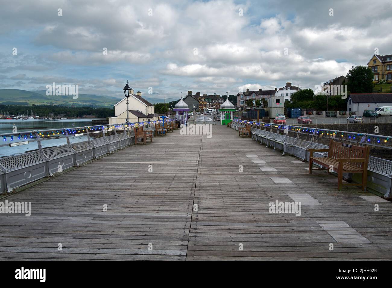 Garth Pier in Bangor, North Wales, was opened in 1896. It is now a Grade II listed structure and the second longest pier in Wales. Stock Photo