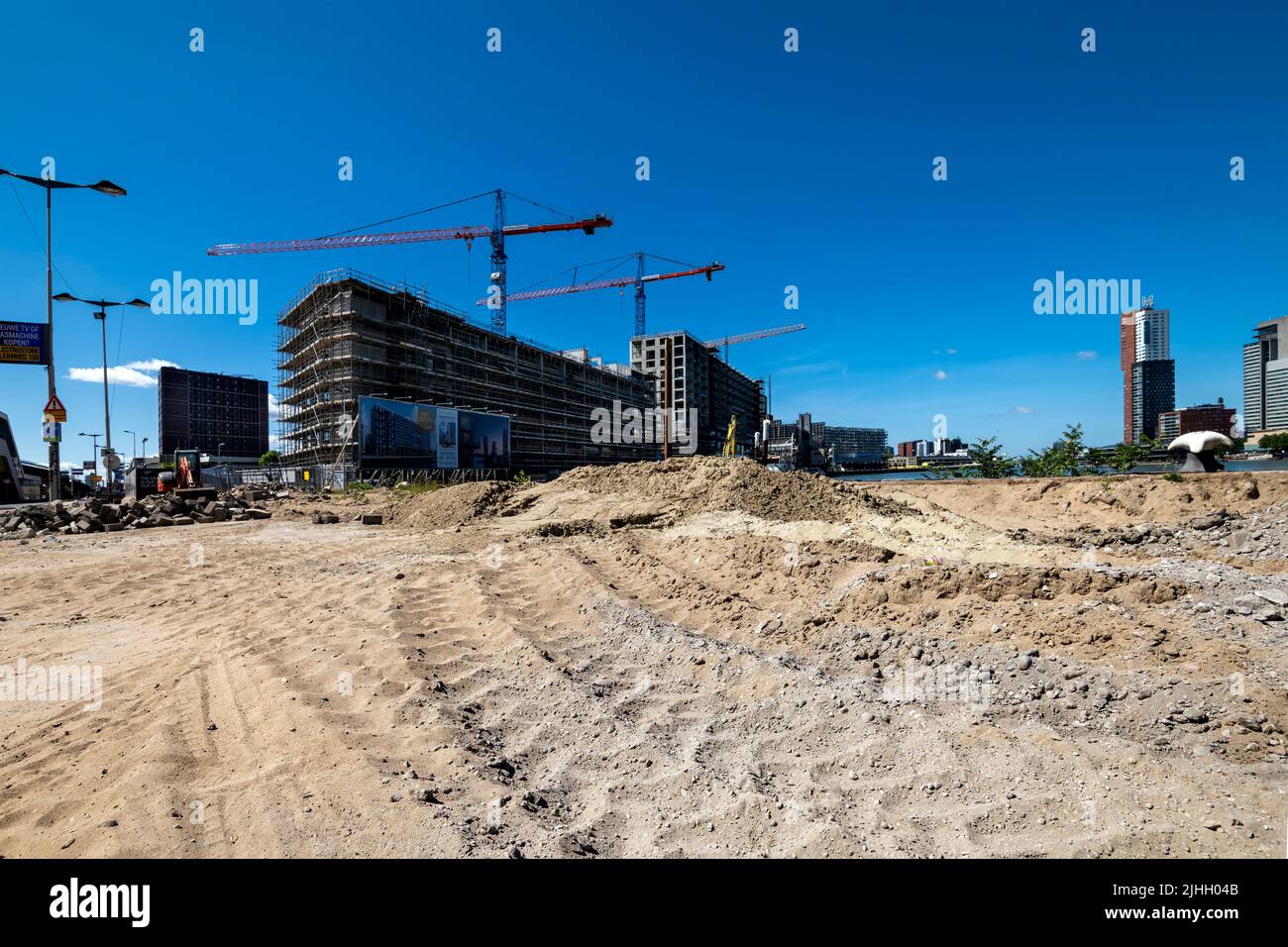 Rotterdam, The Netherlands, 16072022. Bricks and construction debris