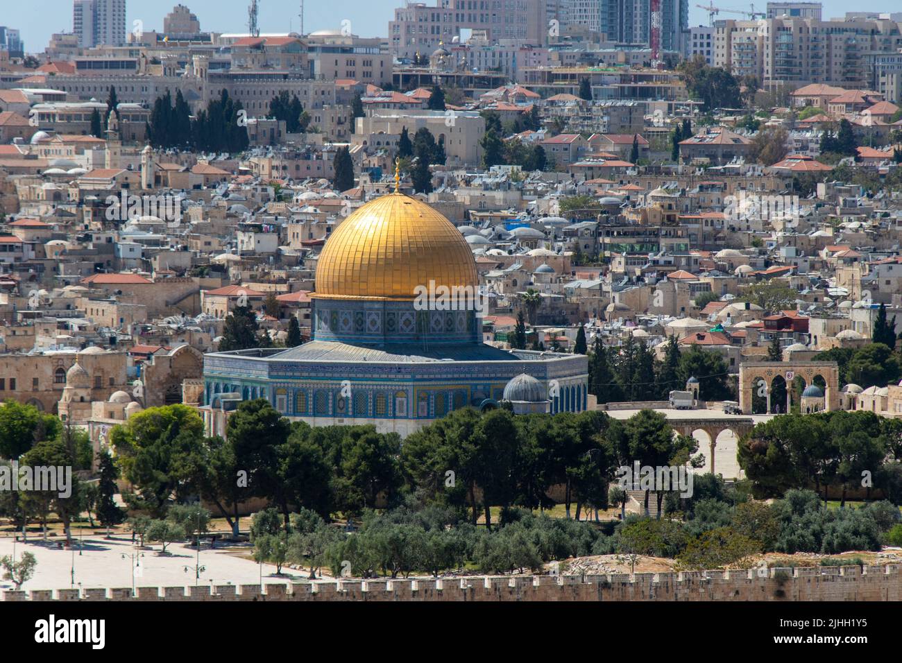 Mousque of Al-aqsa or Dome of the Rock in Old Town - Jerusalem, Israel. Stock Photo