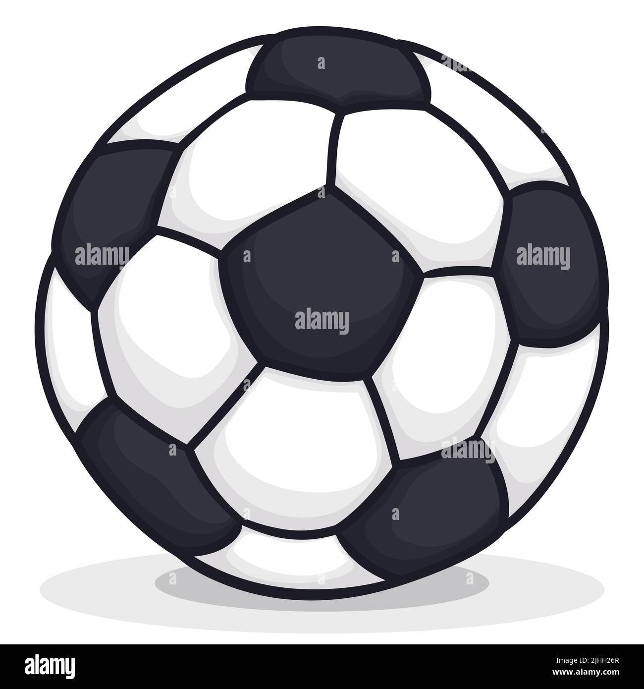 Design in cartoon style of soccer ball, isolated over white background