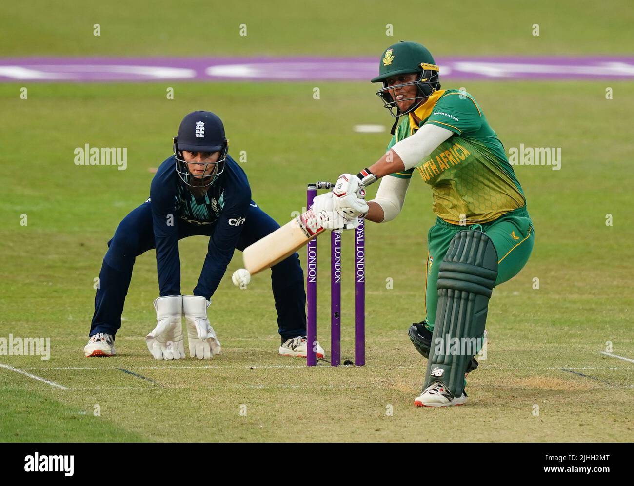 South Africa's Chloe Tryon during the third one day international match ...