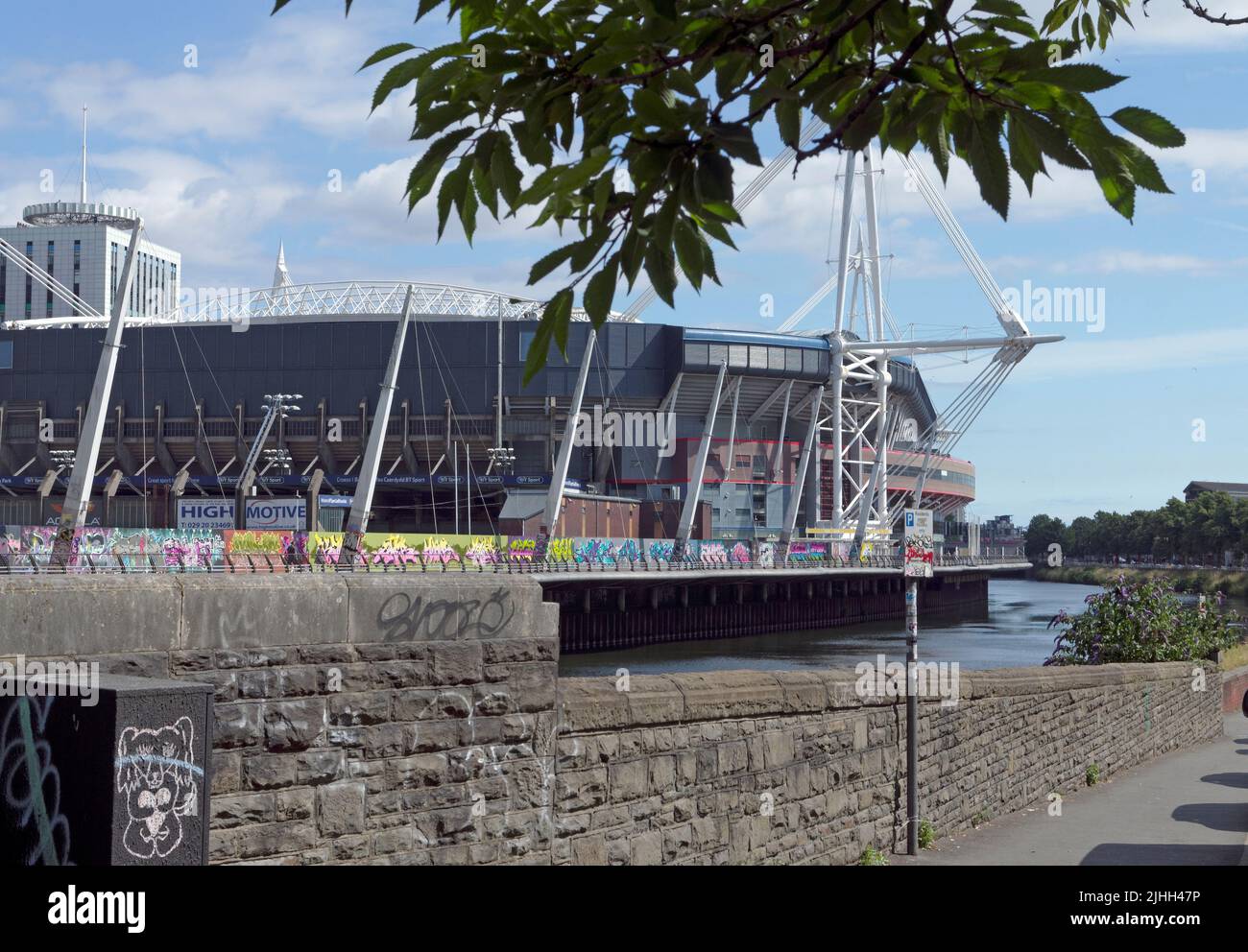 Millennium stadium, Rugby ground. Wales. Cardiff centre.. Summer 2022. July Stock Photo Alamy
