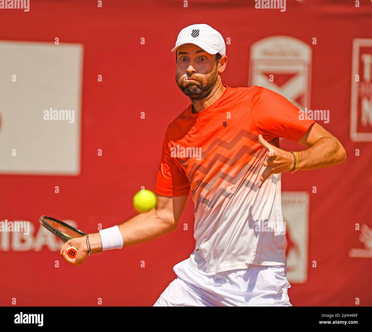 French player Quentin Halis in his game versus Hugo Grenier at the ...
