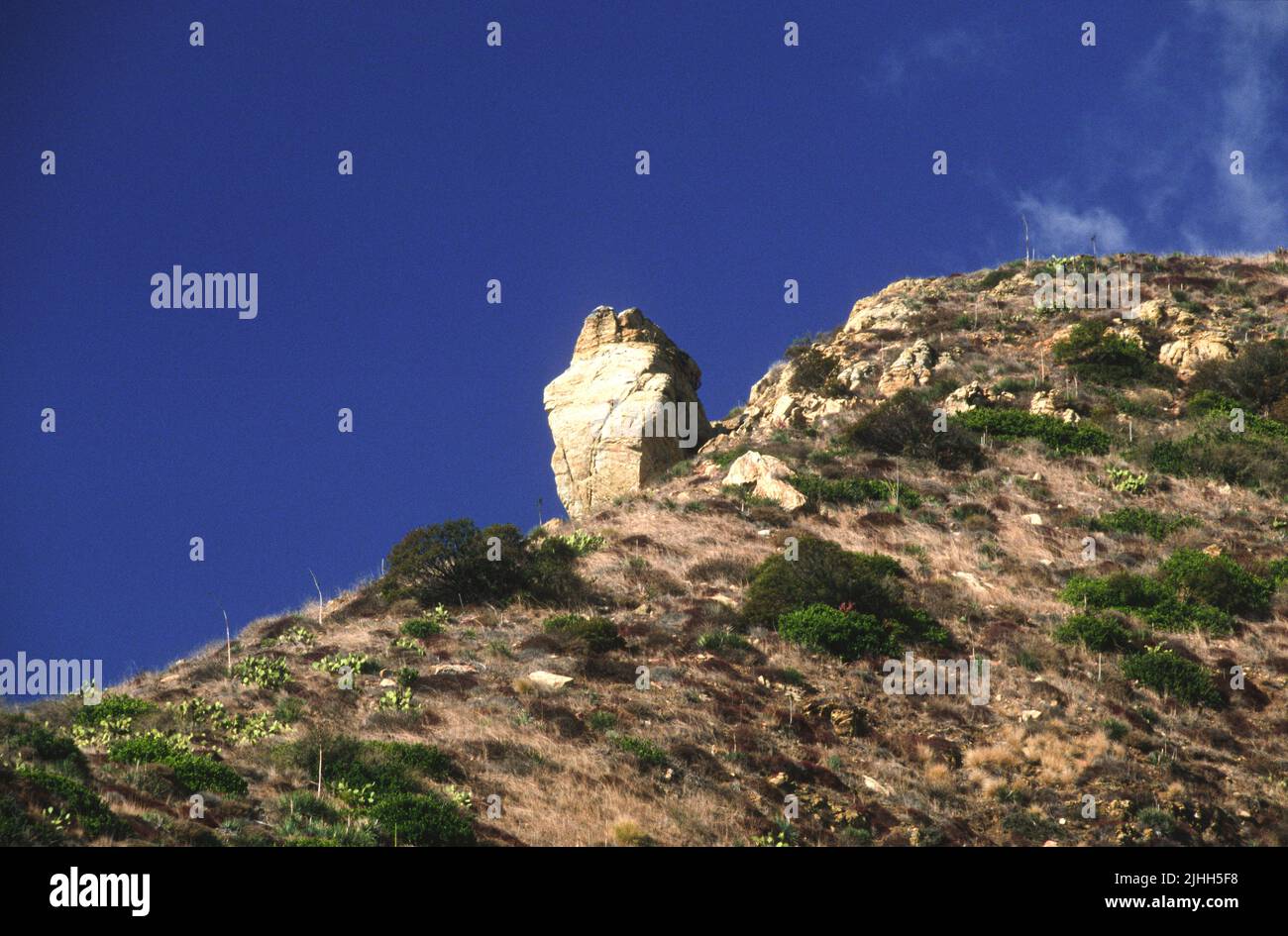 Rock outcropping on the road to Ventura, California Stock Photo