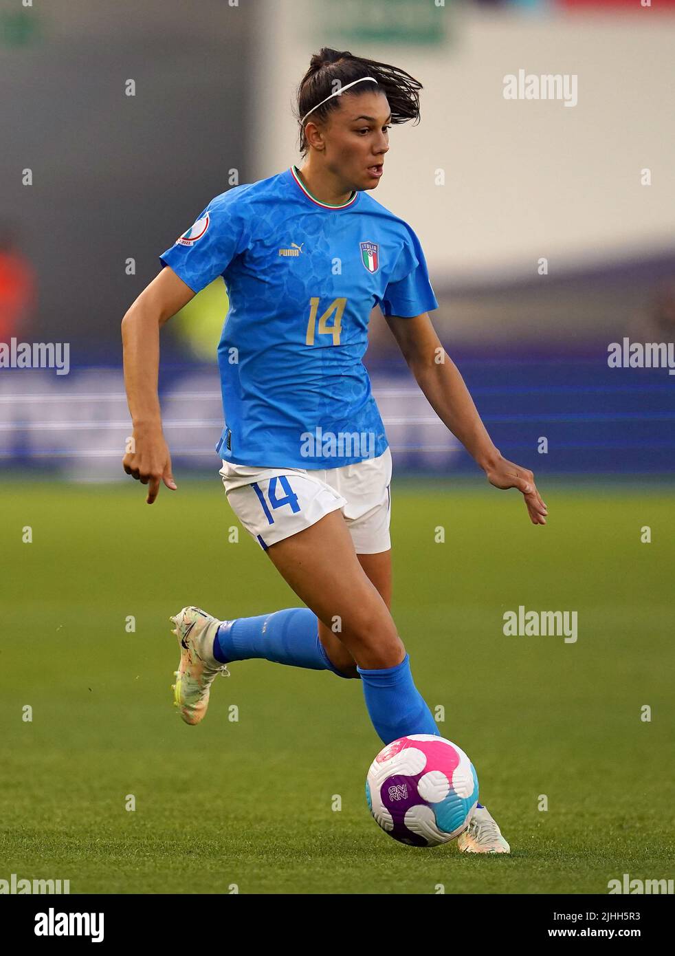 Italy's Agnese Bonfantini during the UEFA Women's Euro 2022 Group D match at the Manchester City Academy Stadium, Manchester. Picture date: Monday July 18, 2022. Stock Photo