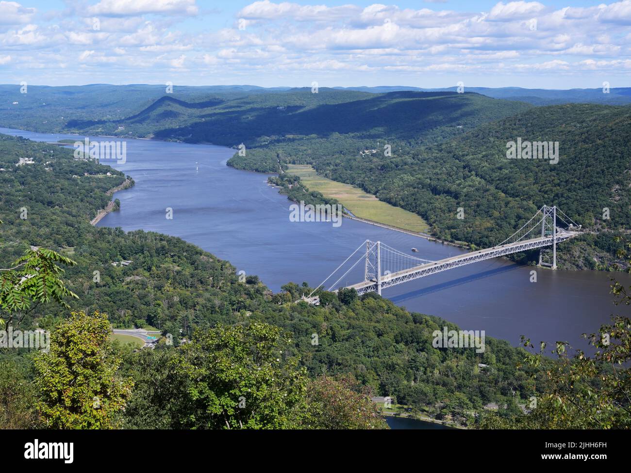 Bear Mountain Bridge over the Hudson River, NY Stock Photo