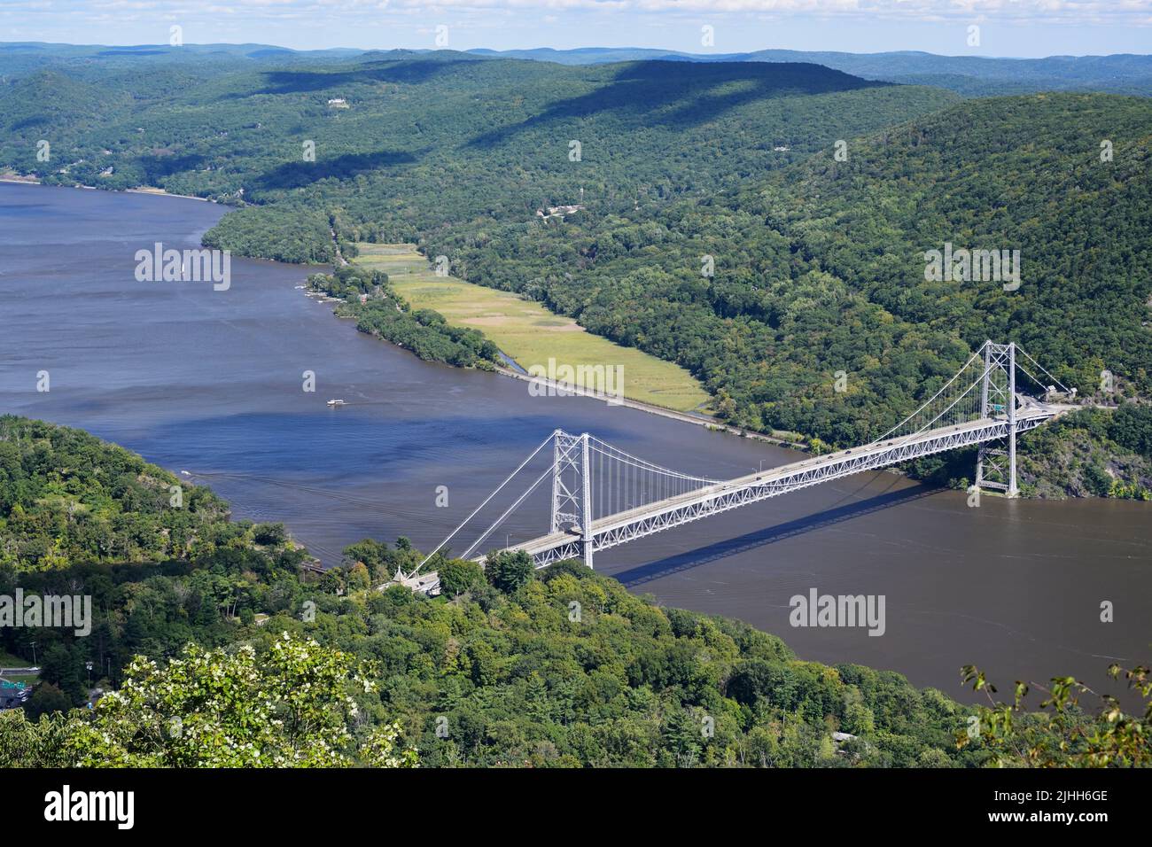Bear Mountain Bridge over the Hudson River, NY Stock Photo