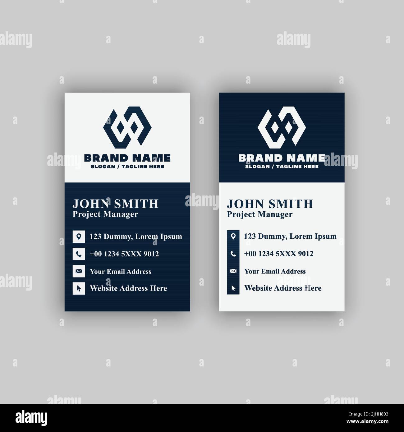 Simple business card template. Editable, resizable, vector illustration