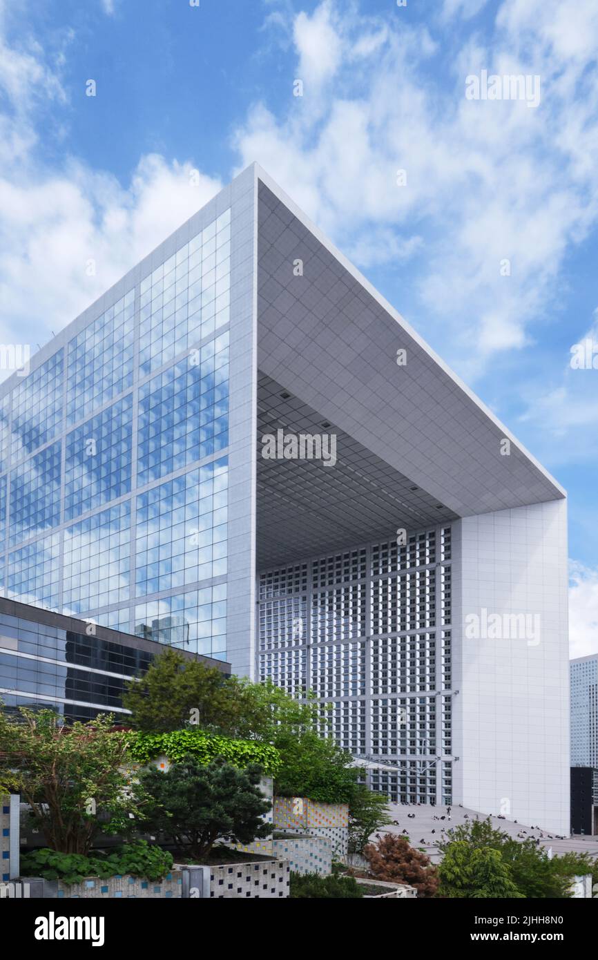 Paris, France - May 3, 2022: The Great Arch ('La Grande Arche') of the La Defense Financial District, designed by Johan Otto von Spreckelsen and Erik Stock Photo