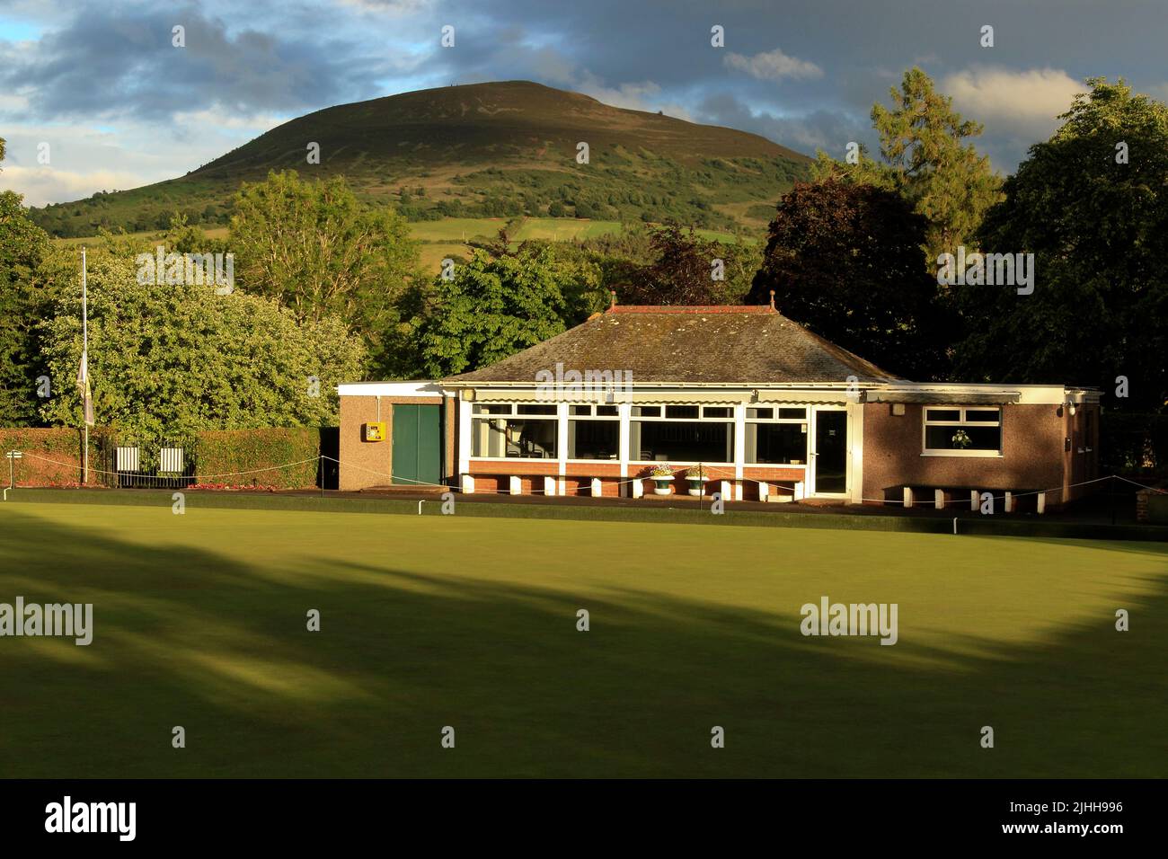 Bowling green, Melrose Bowling Club, Melrose, Scotland, UK Stock Photo