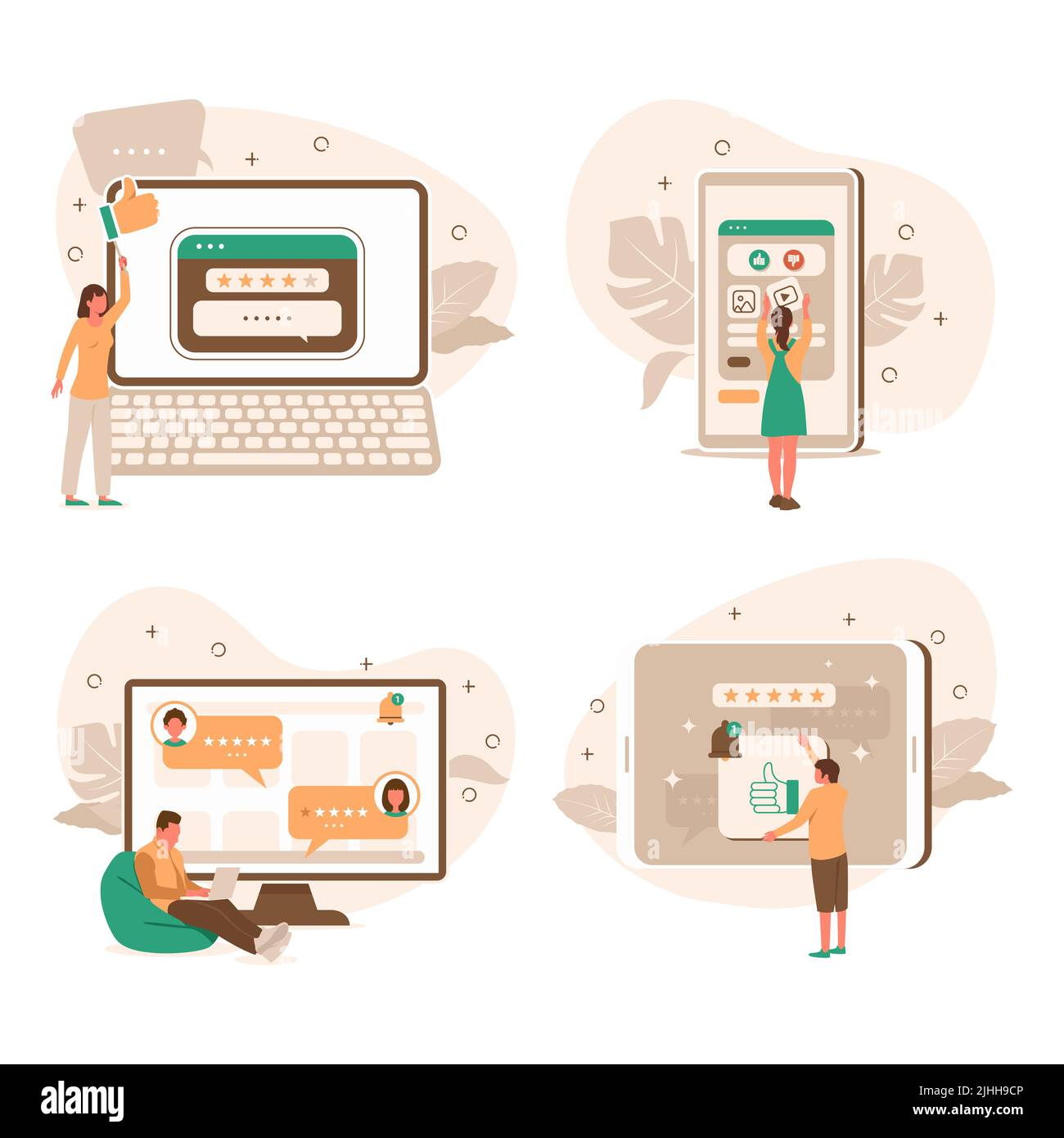 A vector illustration of Business Ratings and Reviews Concept Stock