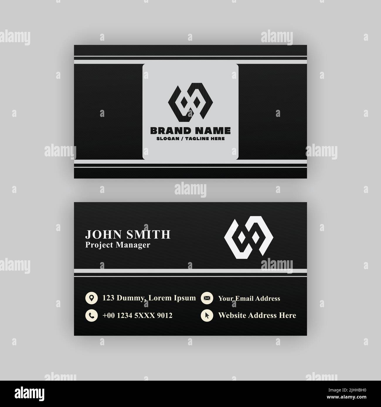 Simple business card template. Editable, resizable, vector illustration