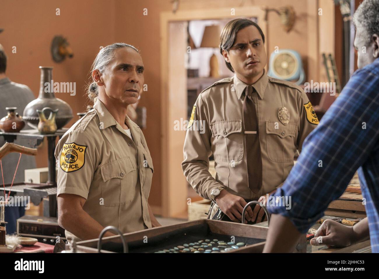 DARK WINDS, from left Zahn McClarnon, Kiowa Gordon, Jonathan Adams