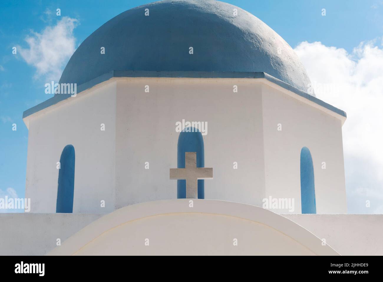 Dome of Orthodox church with a cross in the foreground Stock Photo - Alamy