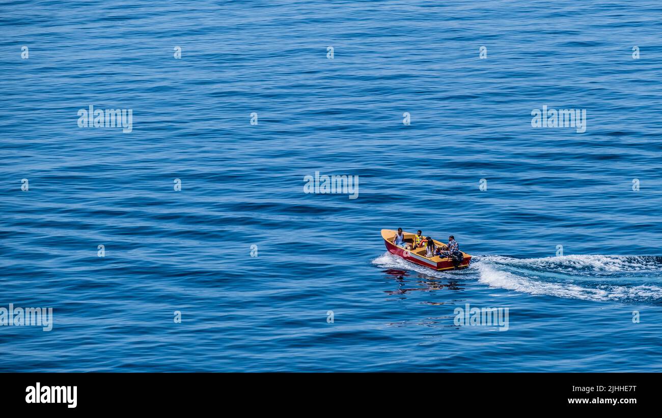 Family Boating in Avalon Bay Stock Photo