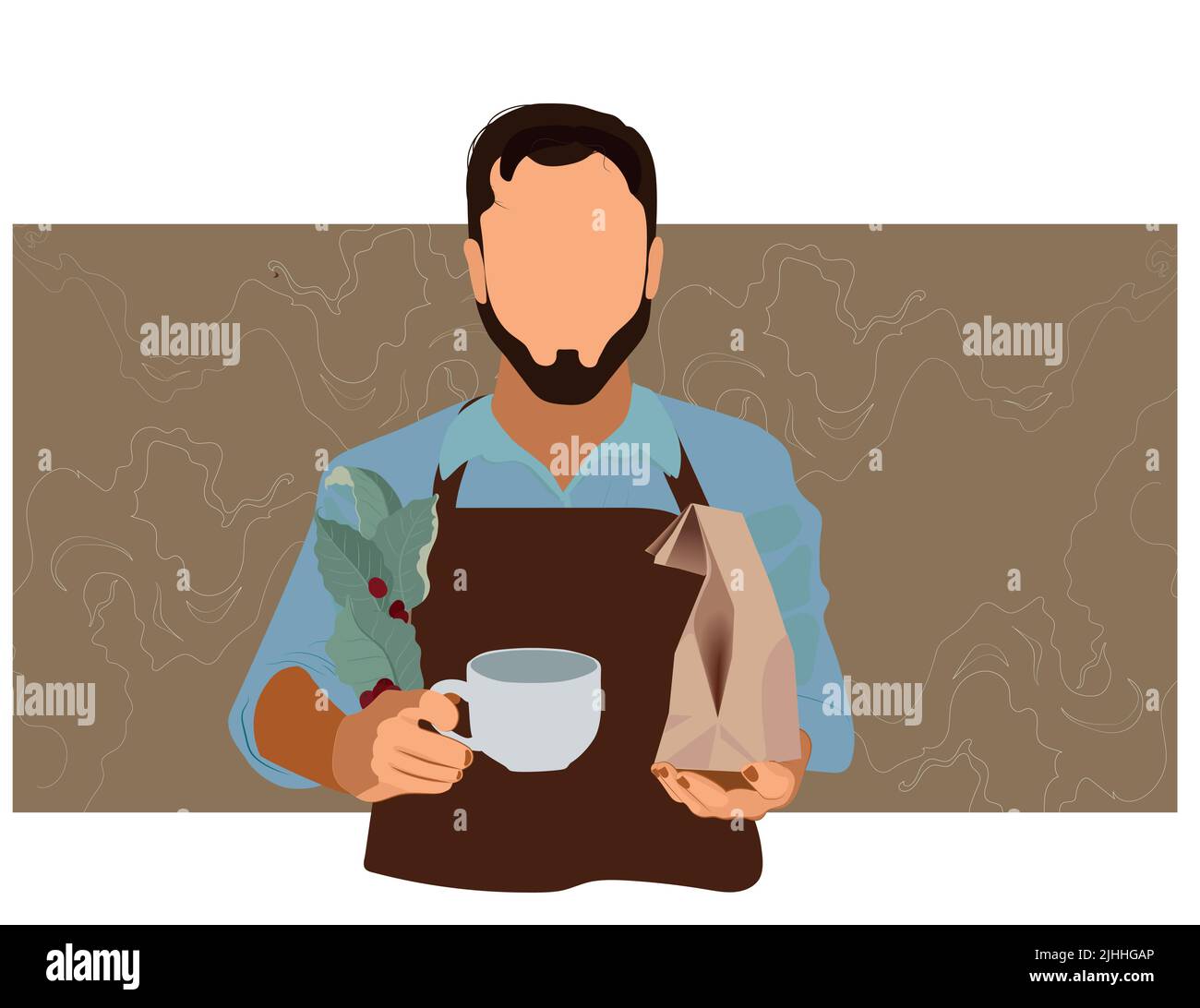 Coffee Business Concept barista making coffee Stock Vector
