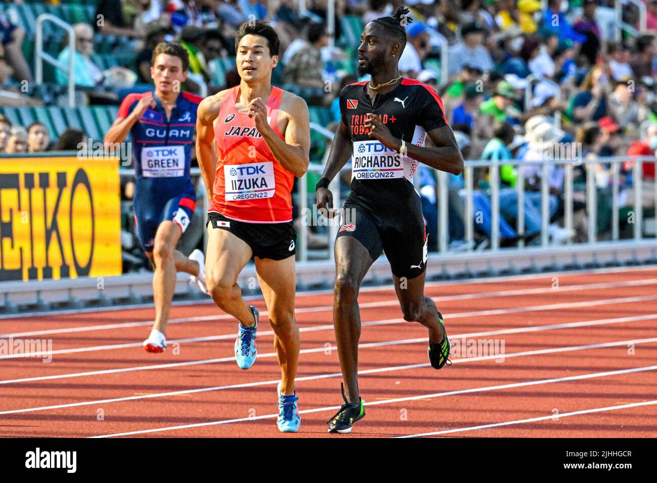 EUGENE, UNITED STATES - JULY 18: Jareem Richards of Trinidad and Tobago ...