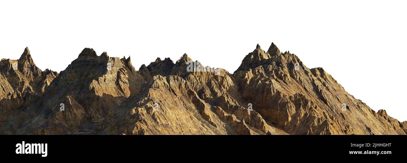 mountain range isolated on white background Stock Photo