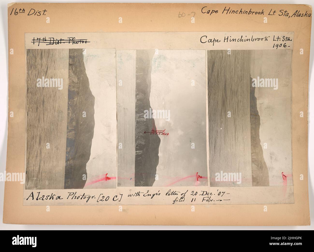 AK Cape Hinchinbrook. Cape Hinchinbrook Light Station, Alaska Stock