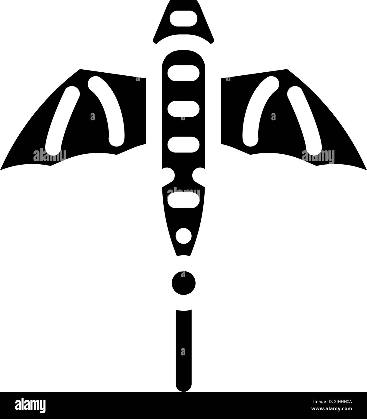 dragon shape kite glyph icon vector illustration Stock Vector