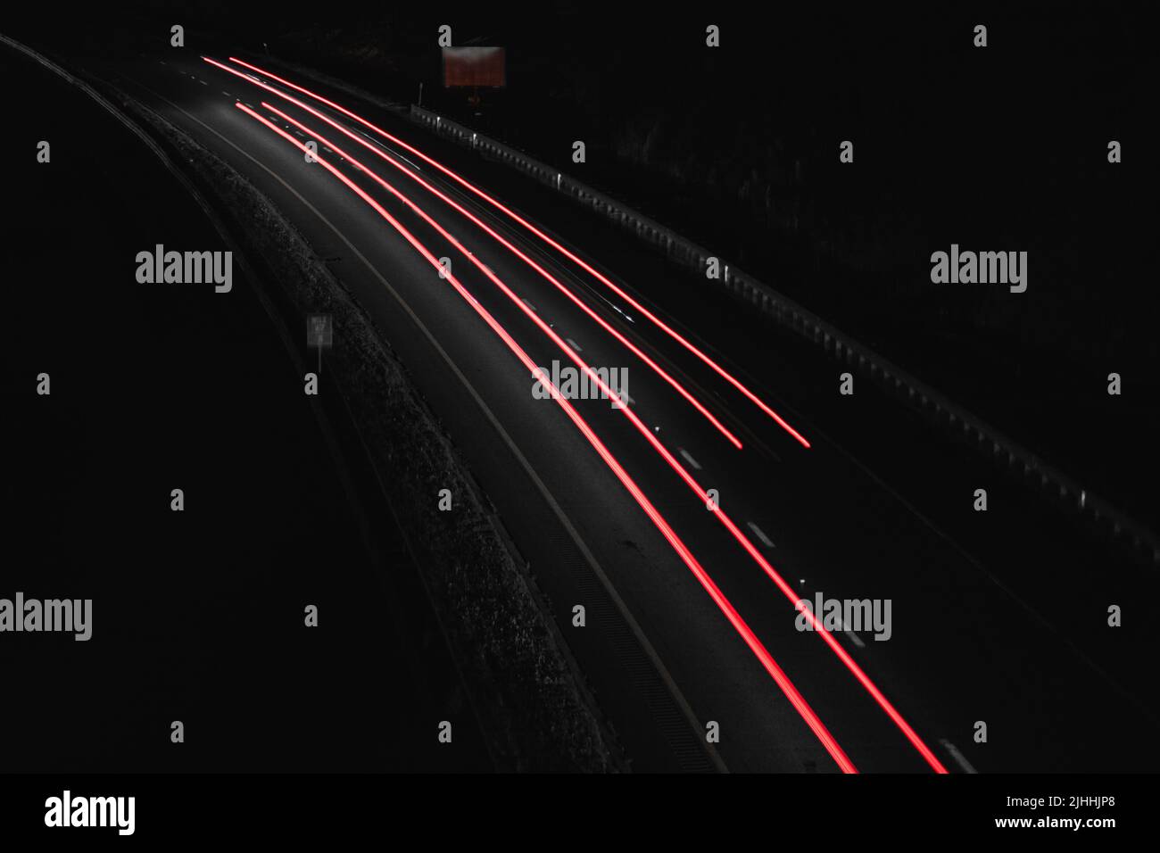 Light Trails on Highway 2 Stock Photo - Alamy