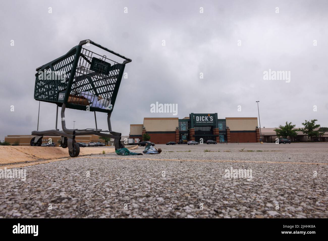 GREENWOOD, IN JULY 18 A shopping cart sits near the entrance to the