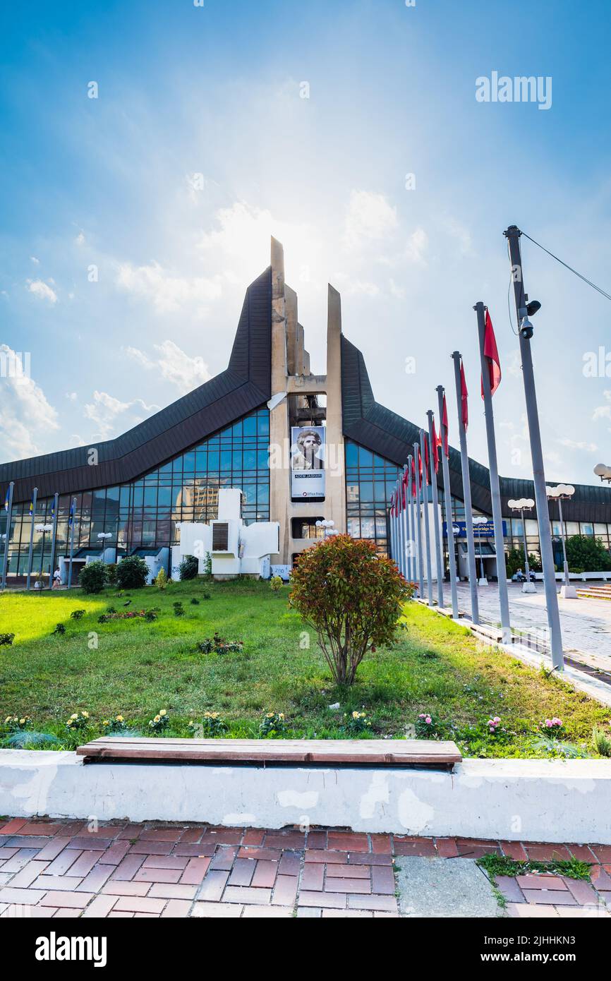 Pristine, Kosovo - July 2022: Palace of Youth and Sport in Pristine, the capital of Republic of Kosovo Stock Photo
