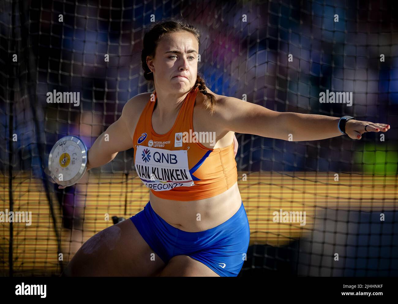 EUGENE Jorinde van Klinken in action during the discus throw