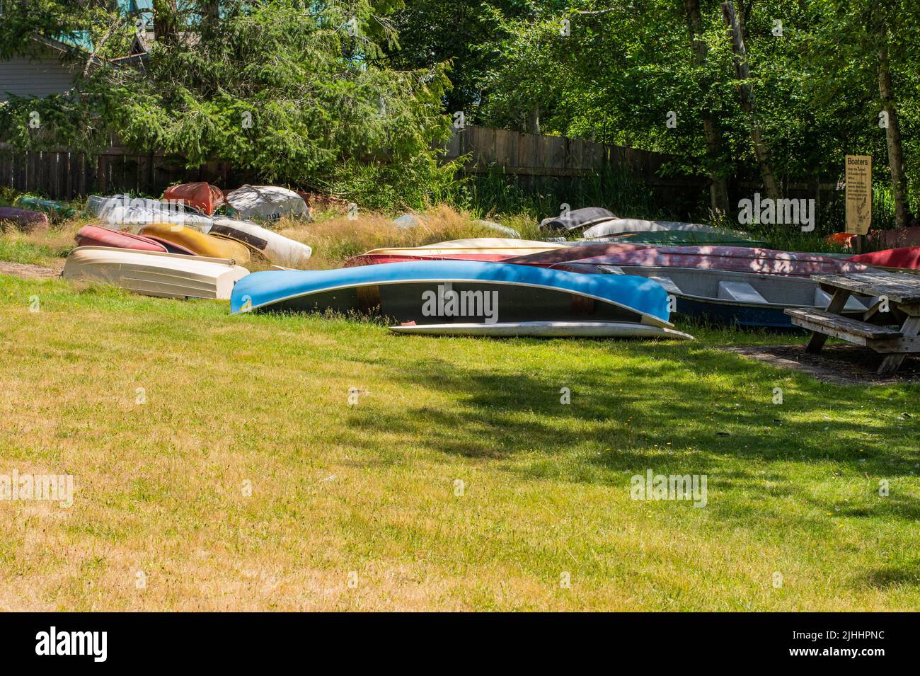 Boats at Magic Lake, North Pender Island, British Columbia, Canada
