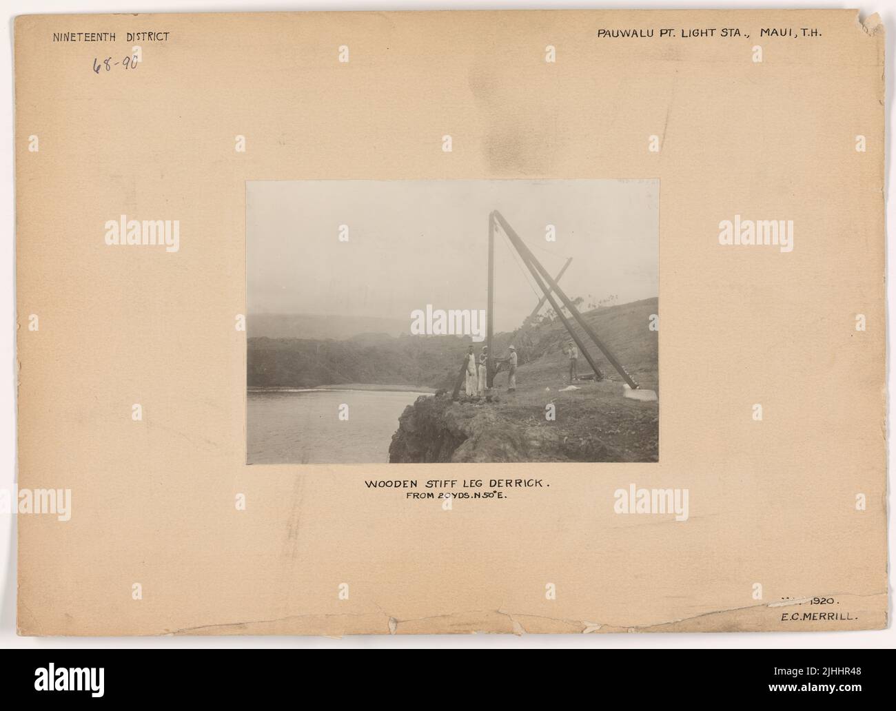 HI Pauwalu Point. Pauwalu Point Light Station, Maui, Hawaii. Wooden